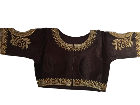 Raw Silk Brown Designer Blouse 144